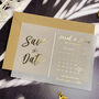 Gold Foil Save The Date Calendar Vellum Invites, thumbnail 1 of 11