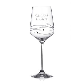 Personalised Spiral Wine Glass With Crystals, 2 of 5