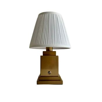 Rechargeable Table Lamp In Brushed Gold And Steel, 2 of 5