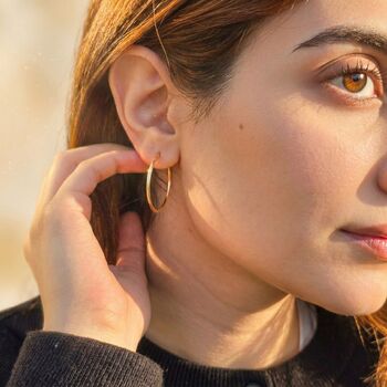 Stylish And Versatile 30mm Gold Plated Hoop Earrings, 4 of 5