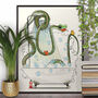 Snake In The Bath. Funny Animal Bathroom Poster, thumbnail 1 of 6