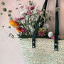 Valencia Shopper Beach Basket With Leather Handles, thumbnail 4 of 7