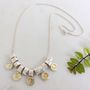 Silver And Gold Petal Necklace, thumbnail 4 of 5