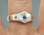 Light Keeper Signet Star Set Birthstone Hexagon Ring, thumbnail 2 of 6