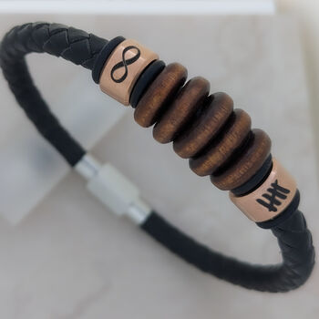 Wooden Rings Bracelet For 5th Anniversary, 2 of 6