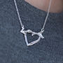 Love Struck Silver Arrow And Heart Necklet, thumbnail 2 of 6