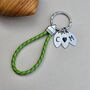 Personalised Lime Green Leather Keyring, thumbnail 1 of 5