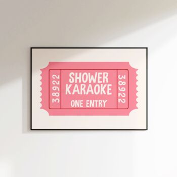 Shower Karaoke Print Bathroom Wall Art, 4 of 8