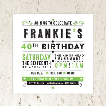 Personalised Birthday Party Vintage Invitations, 4 of 7