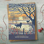 Border Collie Dog Walking Christmas Card For Dog Lovers, thumbnail 2 of 4