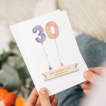 Personalised Age Balloon Birthday Card, 2 of 5