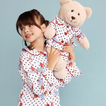 Chiara Girls Pyjama Set With Matching Teddy Bear, 2 of 8