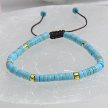 Gemstone Boho Beaded Adjustable Friendship Bracelet, 9 of 9