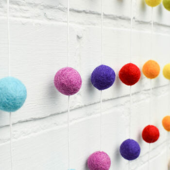 Rainbow Felt Ball Wall Hanging, 3 of 4