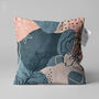 Abstract Cushion Cover With Blue Grey And Salmon Pink, thumbnail 1 of 7