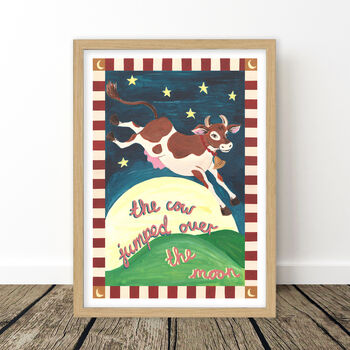 The Cow Jumped Over The Moon Vintage Nursery Print, 11 of 12
