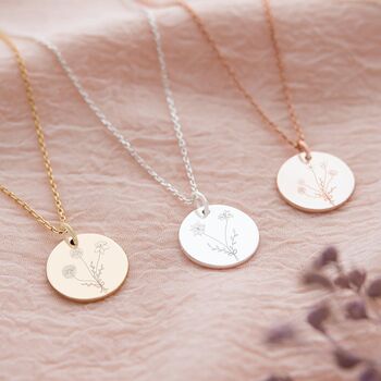 Sterling Silver Birth Flower Bouquet Personalised Necklace, 2 of 12