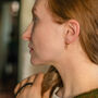 Modern Gold Hoop Earrings With Spike Charm, thumbnail 3 of 7