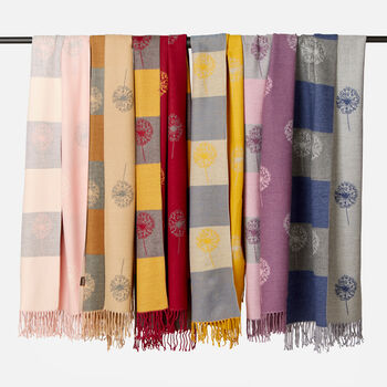 Cashmere Blend Dandelion Print Scarf, 2 of 9