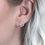 Sterling Silver Open Heart Stud Earrings, thumbnail 4 of 8