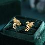 Sterling Silver Extra Small Dragon Flat Back Earrings, thumbnail 5 of 9