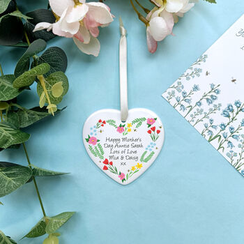 Personalised Mother's Day Floral Heart Decoration, 3 of 7
