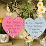 Personalised New Baby Twins Wooden Hearts, thumbnail 1 of 4