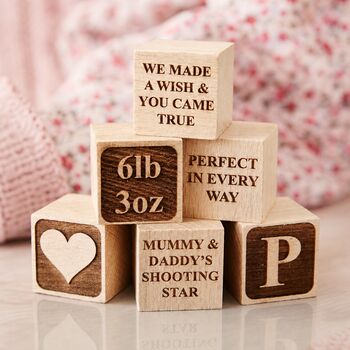 Personalised Christening Gift Building Block, 2 of 5