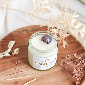 Mindfulness Crystal Candle Gift With Amethyst, Soy Wax, 3 of 4
