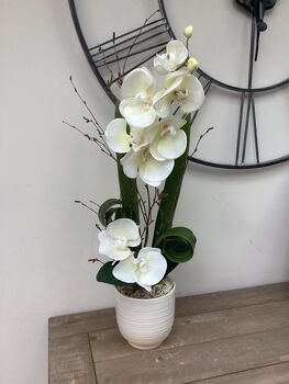 Cream Artificial Silk Orchid Luxury Flower Arrangement Mothers Day Gift, 5 of 6
