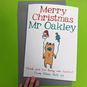 Thank You Teacher Christmas Card, 2 of 3