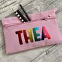 Personalised Rainbow Child's Name School Pencil Case, thumbnail 1 of 3