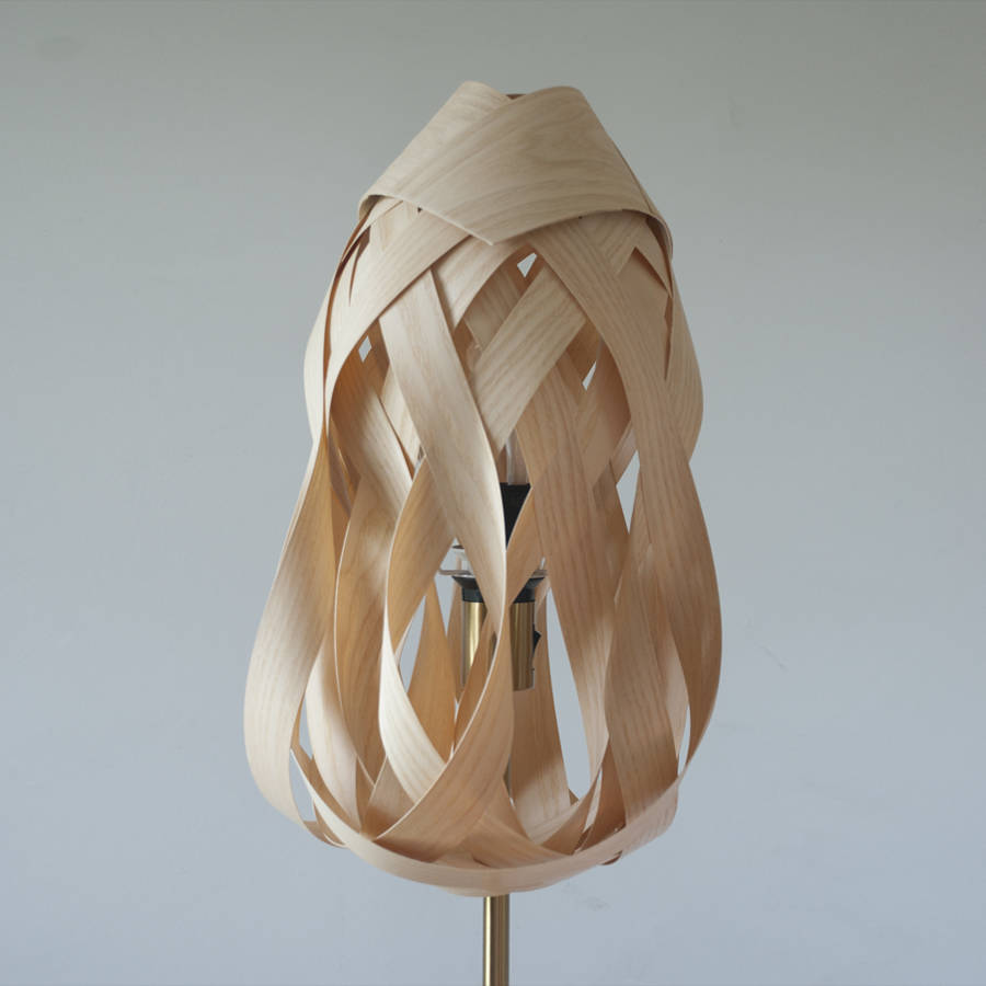 Twisted Tall Knot Wooden Lampshade By jb lighting sculptures