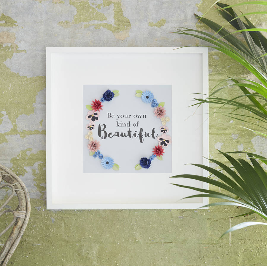 'own kind of beautiful' framed floral art picture by lilliput belle