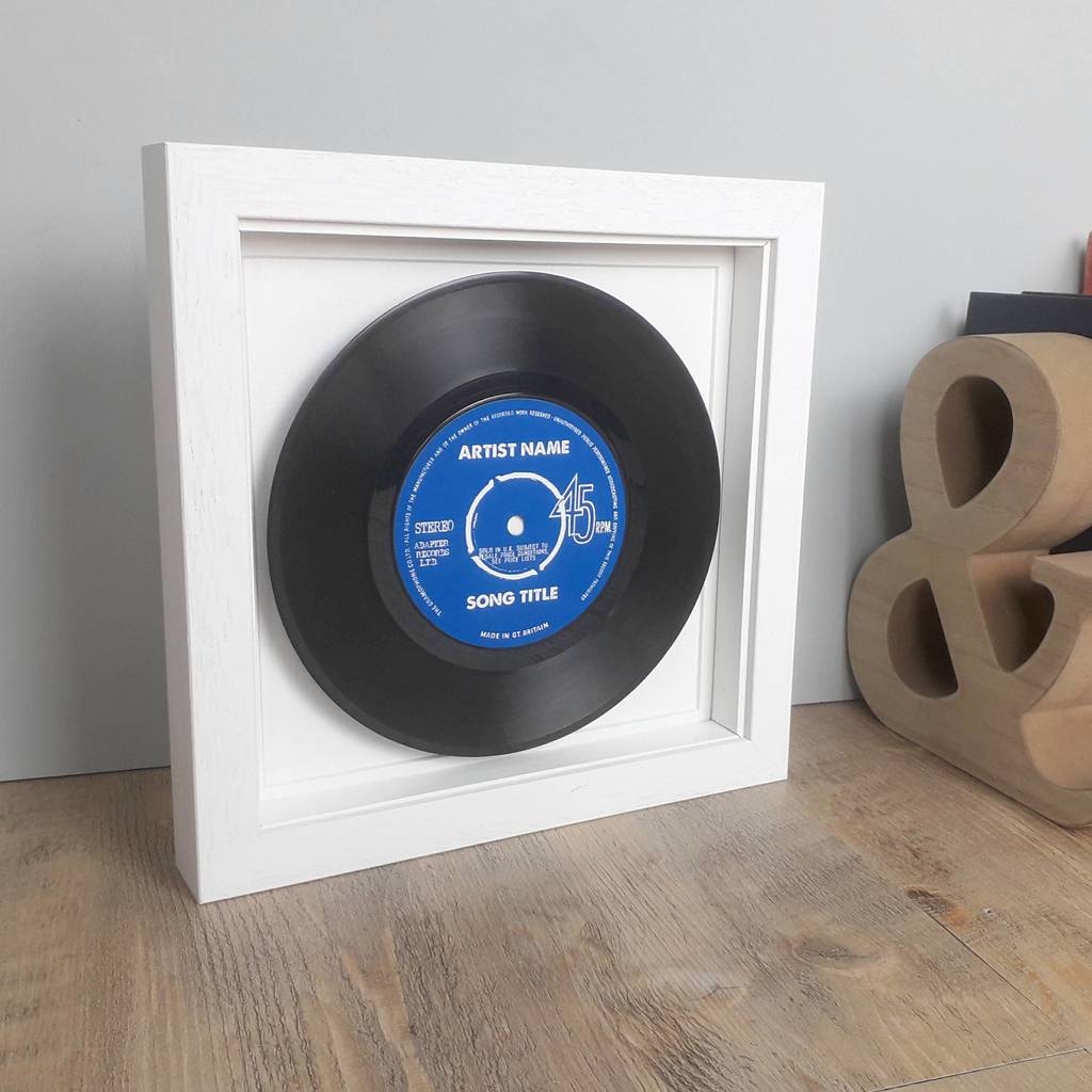 Framed Vinyl Record Personalised Label, 1 of 12