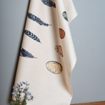 Blue Feather And Egg Tea Towel, 3 of 4