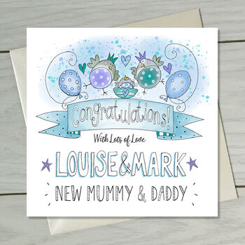 New Mummy And Daddy Baby Congratulations Card, 3 of 4