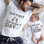Dad And Baby Beer And Bottle T Shirt Baby Grow Set, thumbnail 1 of 2