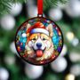 Akita In Santa Hat Suncatcher Decoration, thumbnail 3 of 6