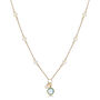 Gold Necklace With Small Pearls And Blue Topaz Drop, thumbnail 1 of 1