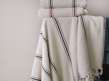 Handloomed Striped Blanket And Two Cushion Covers Set, 3 of 5