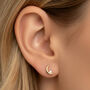 Gold Or Silver Women's Dainty Crescent Moon And Star Stud Earrings, thumbnail 4 of 6