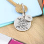 Gift For Sister Round Floral Pewter Keyring, thumbnail 2 of 7