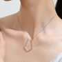 Rhombus Pentagon Minimalist Necklace In Sterling Silver, thumbnail 4 of 10