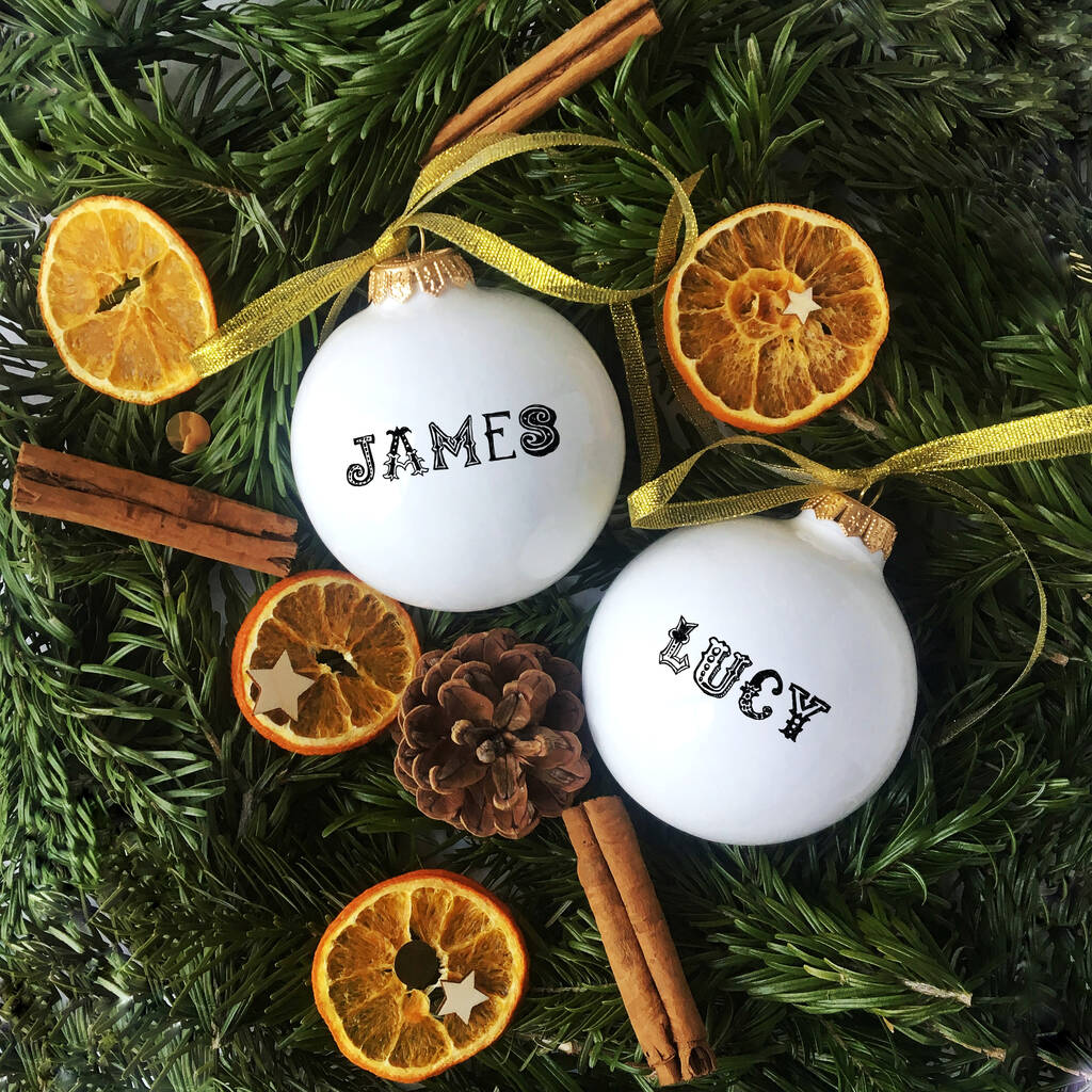 Personalised Christmas Bauble With Name, 1 of 8