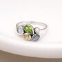 Sterling Silver Faceted Gemstone Cluster Ring, thumbnail 1 of 9