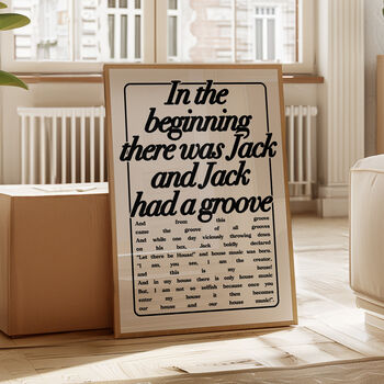 In The Beginning There Was Jack | My House Rhythm Controll Print | Music Poster | Wall Art | House Music | Typographic | Lyric | Wall Decor, 8 of 9