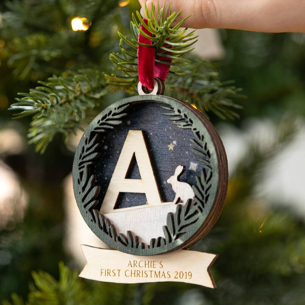 Personalised First Christmas Bauble Decoration, 1 of 4