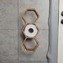 Handcrafted Oak Wood Honeycomb Toilet Paper Rack, thumbnail 1 of 8