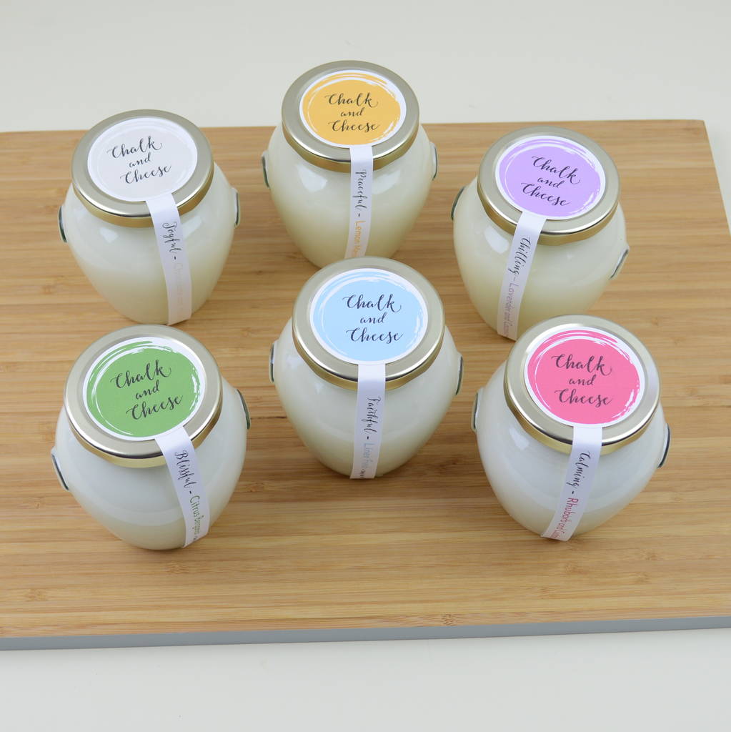 strawberries and cream soy jar candle by chalk and cheese candles and